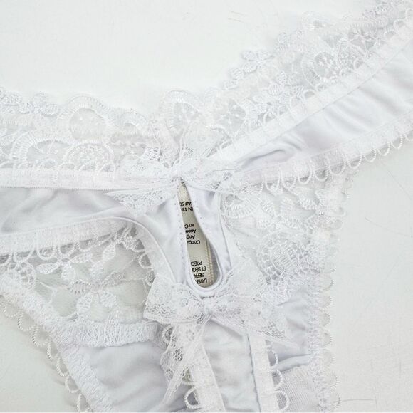 For Love & Lemons White Lace Bridal Thong NWOT XXS - Picture 4 of 9
